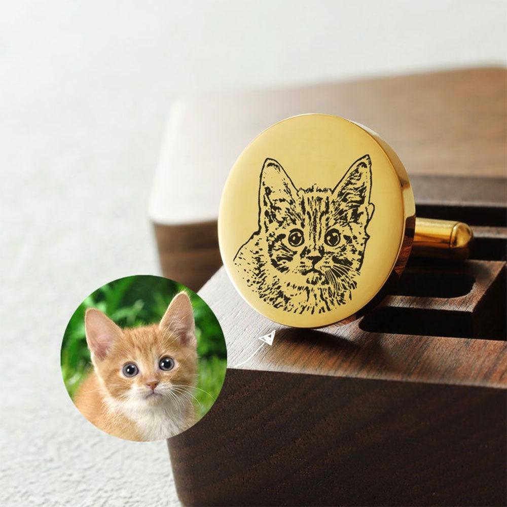 Custom Engraved Pet Cufflinks | Personalised Keepsake for Him