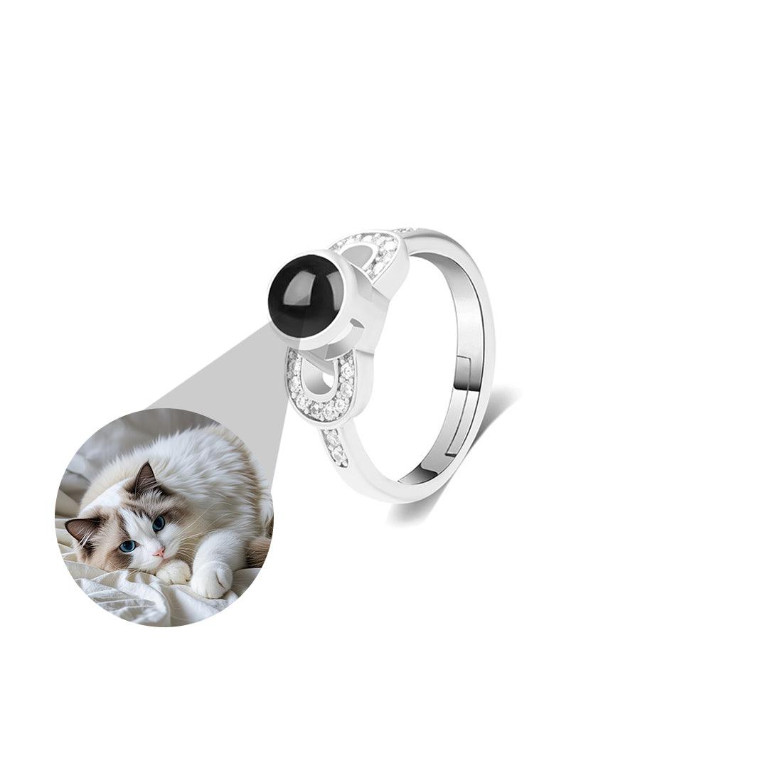 Infinity Embrace – Custom Pet Photo Projection Ring
