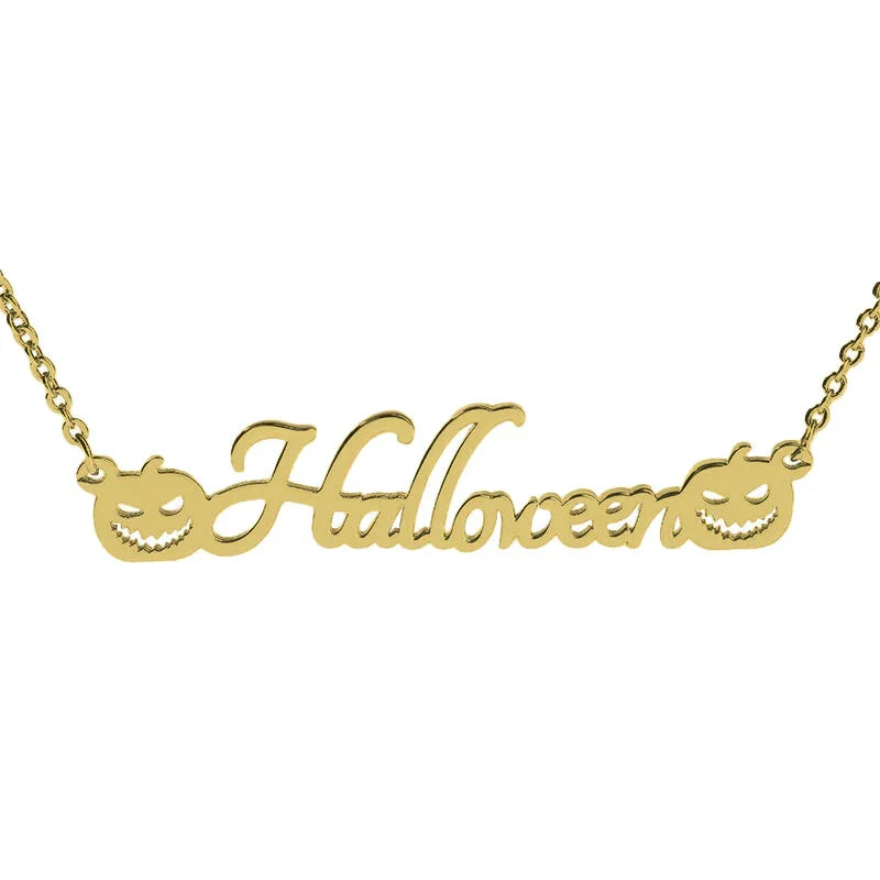 Pumpkin Personalized Name Necklace