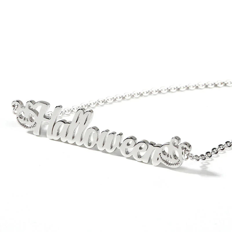 Festive Pumpkin Personalized Name Necklace