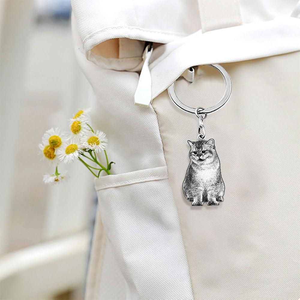 Custom Engraved Full Body Pet Keychain | Personalized Pet Keepsake Gift