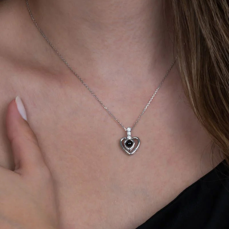 Triple Heart – Custom Photo Projection Necklace
