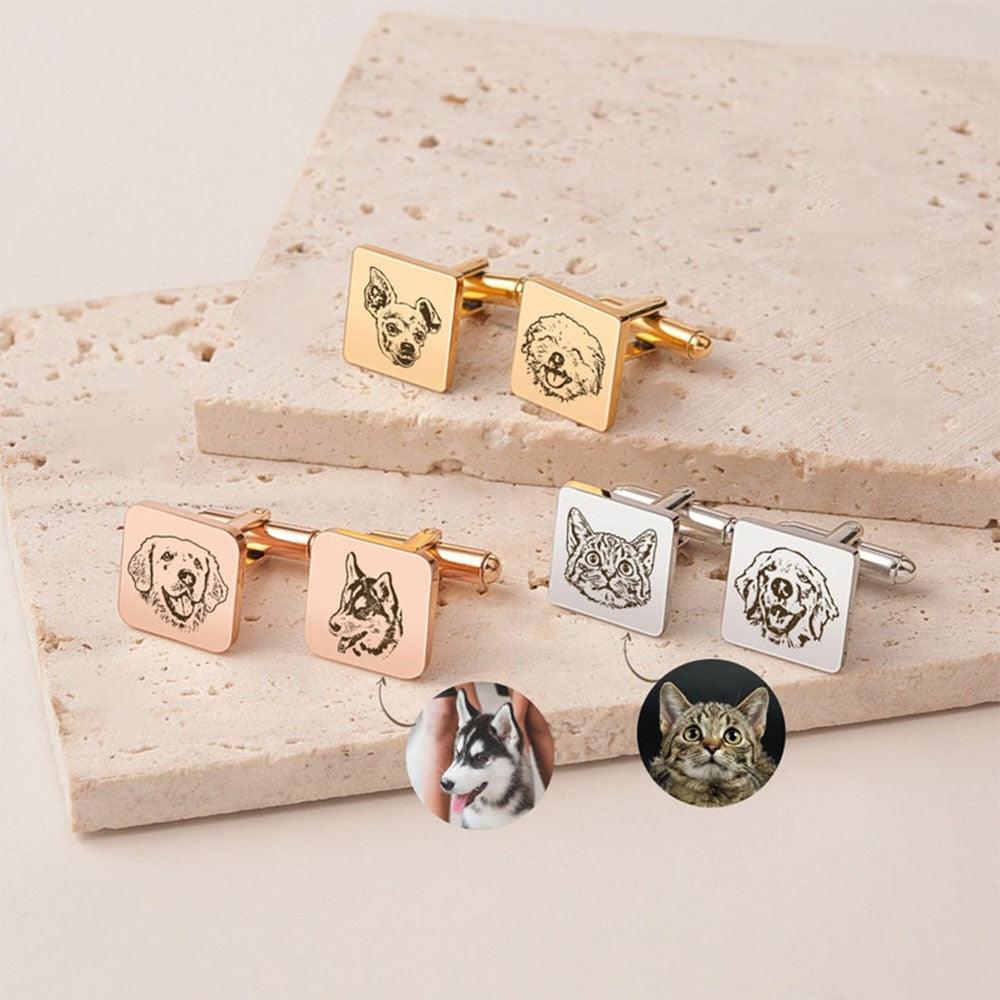 Custom Engraved Pet Cufflinks | Personalised Keepsake for Him