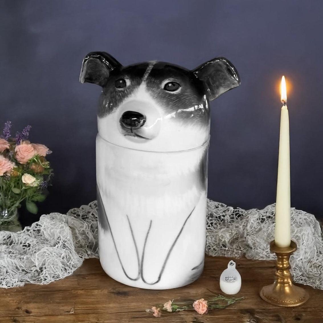 Personalized Ceramic Dog Urn — Handcrafted Memorial Keepsake