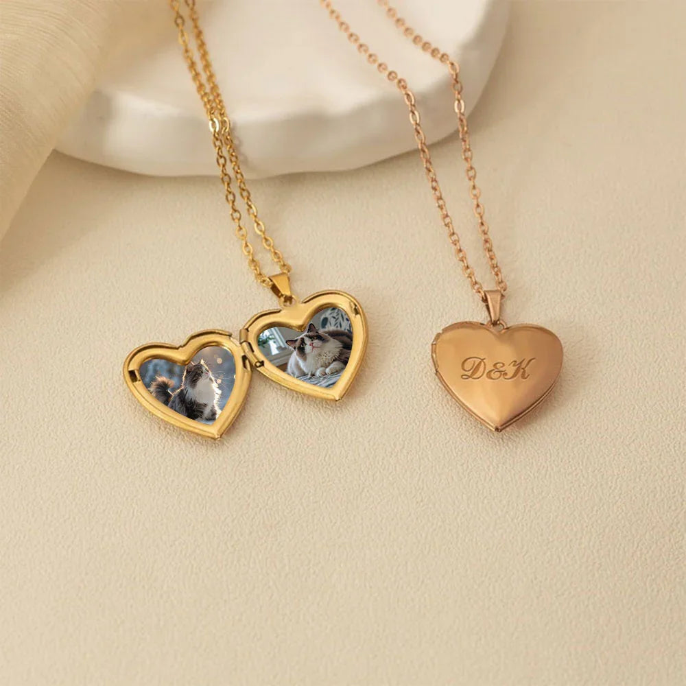 Custom Pet Photo Locket Necklace | Personalised Memory Pendant