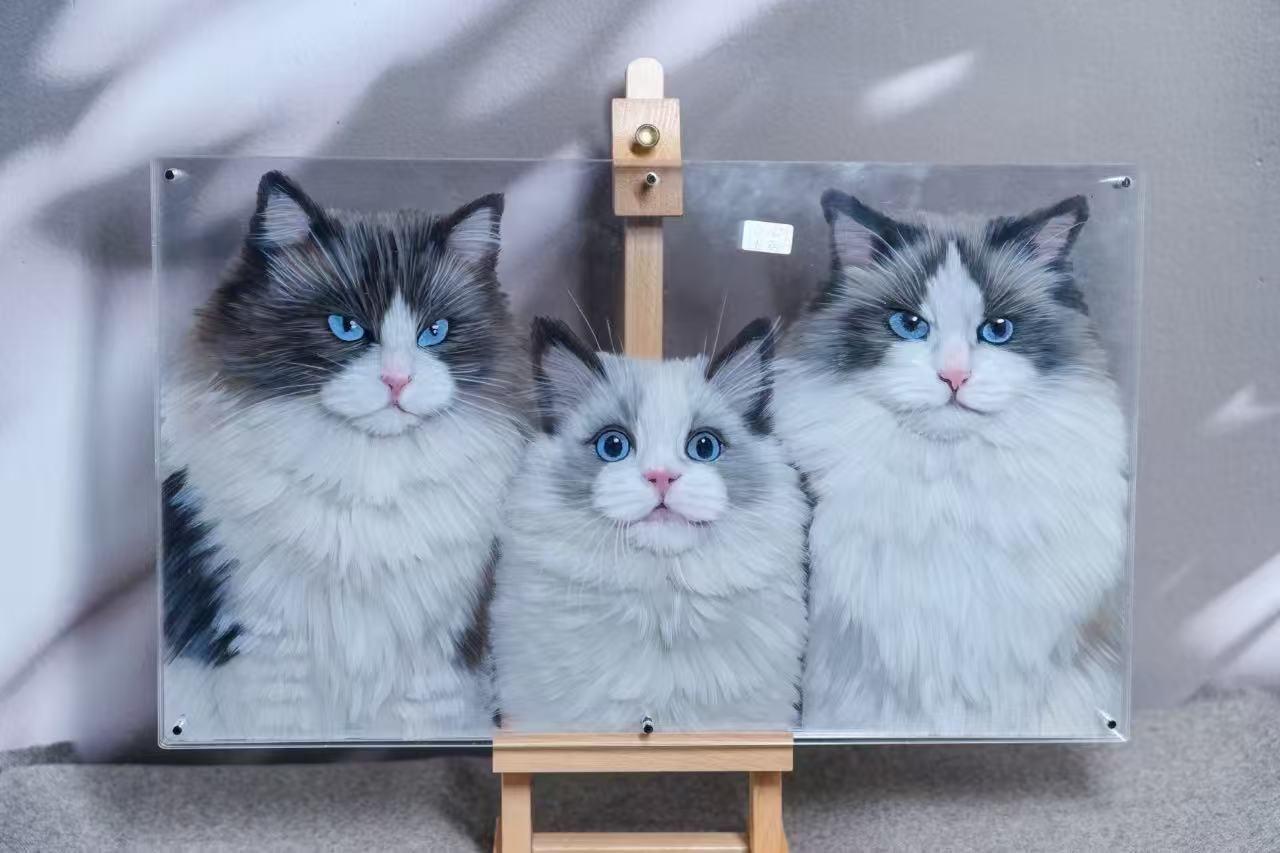 Custom Hand-Painted 3D Layered Pet Portrait