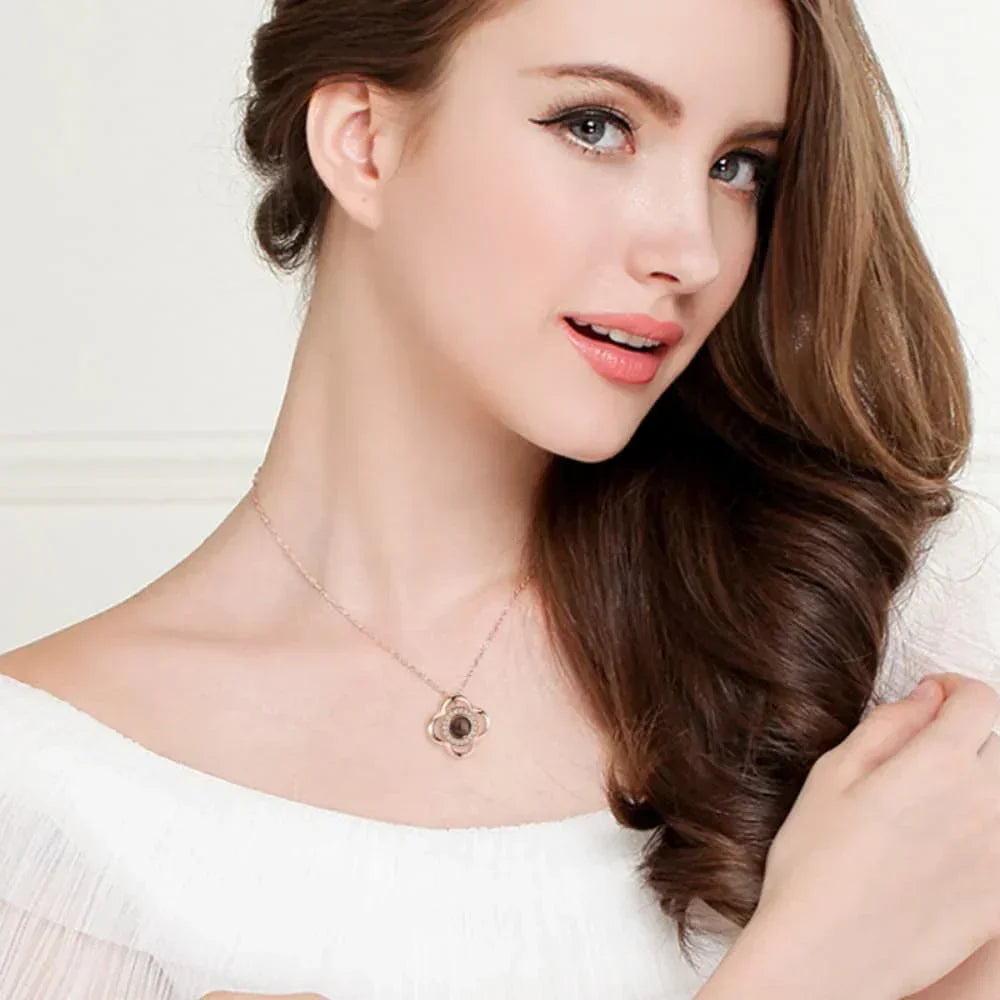Forever in Bloom – Personalized Photo Projection Necklace