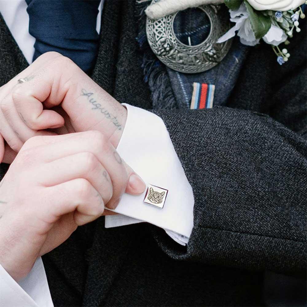 Custom Engraved Pet Cufflinks | Personalised Keepsake for Him