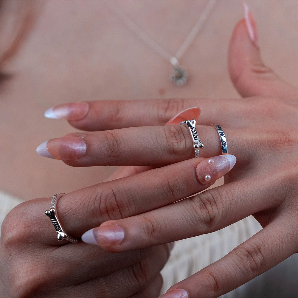 Engraved Bone Ring | Personalized Pet Name Ring