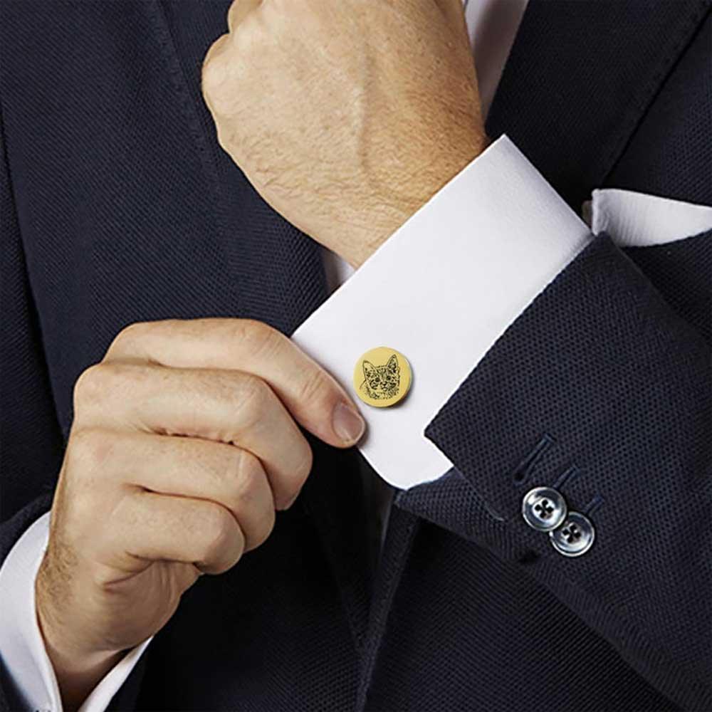 Custom Engraved Pet Cufflinks | Personalised Keepsake for Him