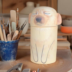 Personalized Ceramic Dog Urn — Handcrafted Memorial Keepsake