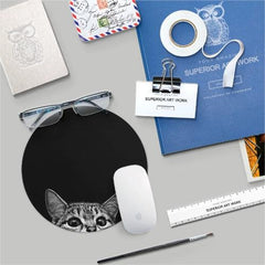 Custom Pet Mouse Pad – Round or Square | Non-Slip Natural Rubber
