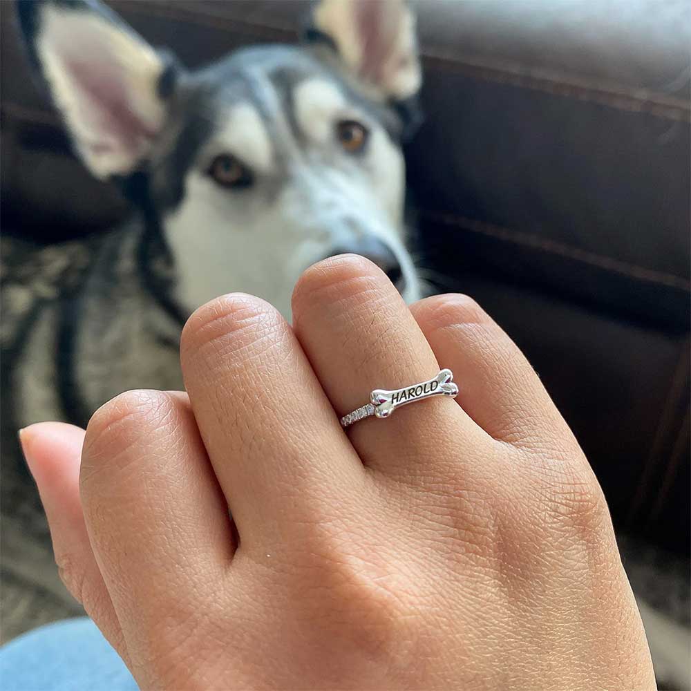 Engraved Bone Ring | Personalized Pet Name Ring