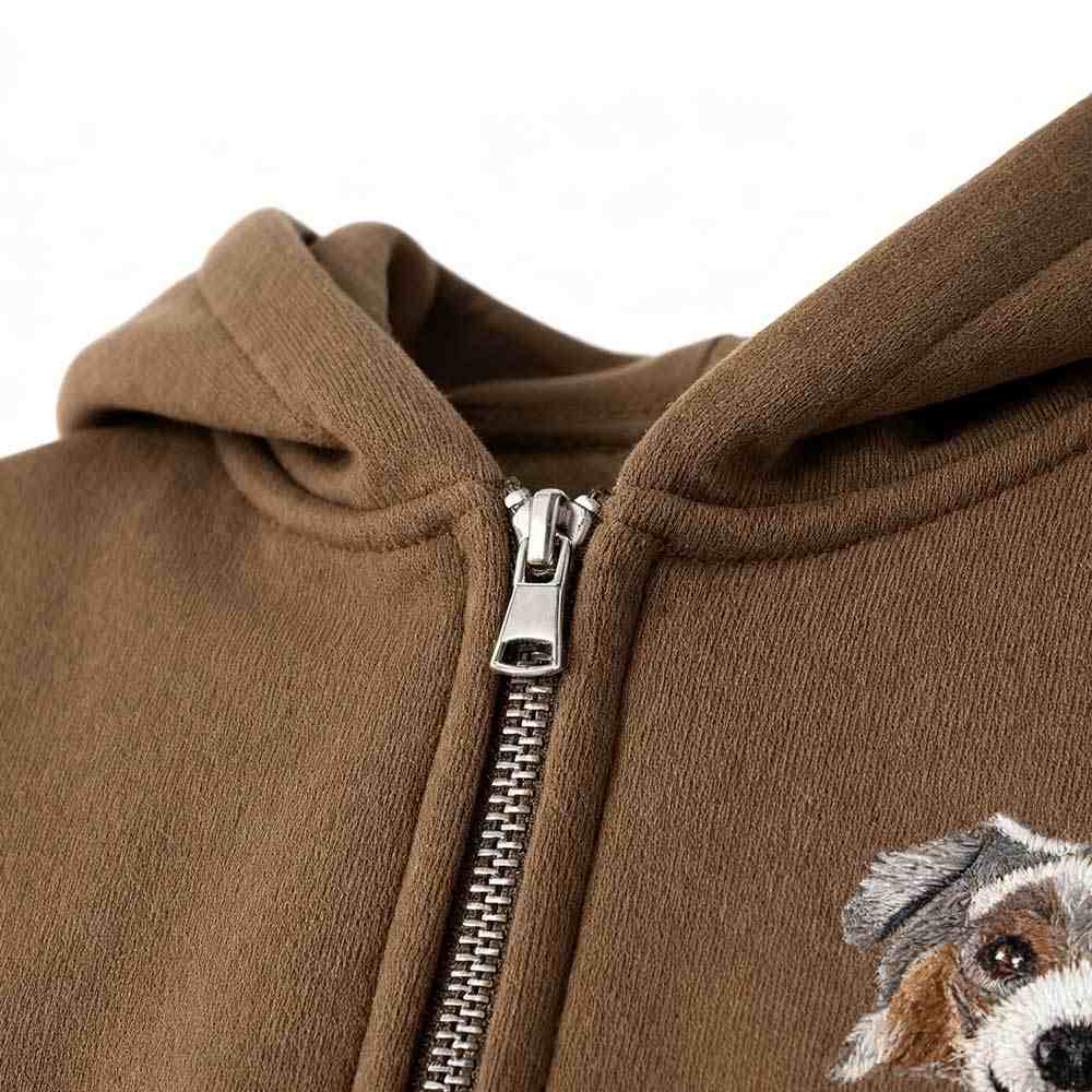 Custom Pet Embroidered Zip-Up Hoodie