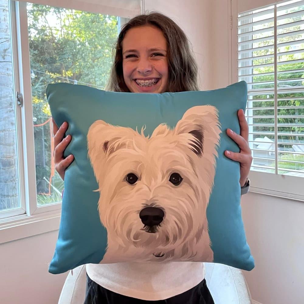 Custom Modern Pet Portrait Pillow