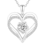 Forever Bloom Birthstone Necklace featuring double-heart design with a flower-shaped birthstone setting in sterling silver, symbolizing eternal love.