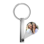 Keychain with a photo of two women on a white background