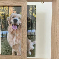 Custom Pet Memorial Frame with Fur Keepsake Bottle | Rotating Picture Frame