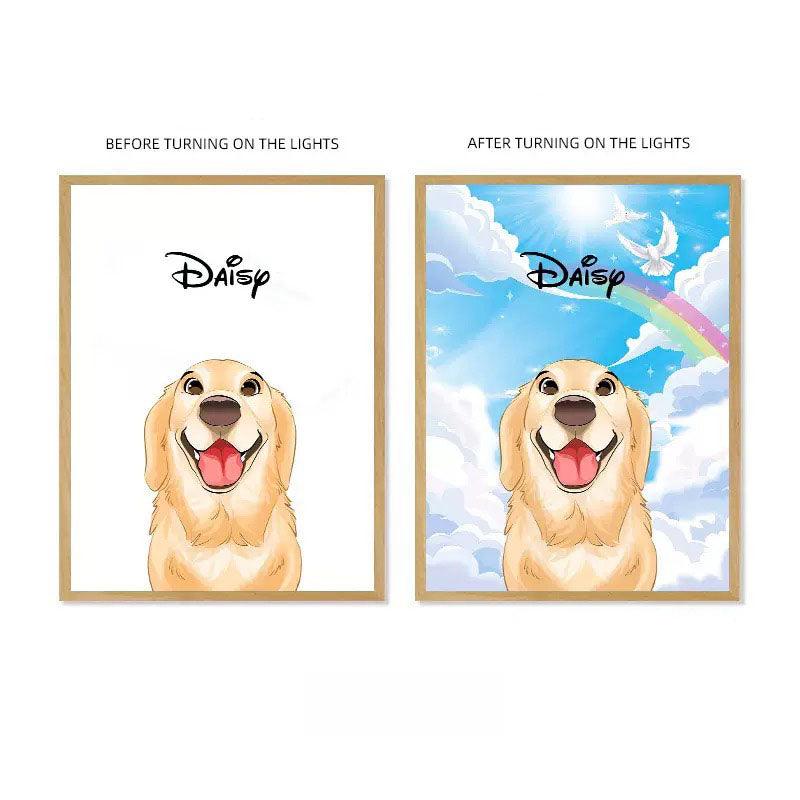 Custom Pet Light Reveal Portrait – Cartoon Style