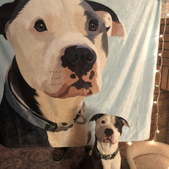 Custom Modern Pet Portrait Blanket