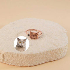 Custom Engraved Pet Portrait Ring | Personalised Keepsake Jewellery