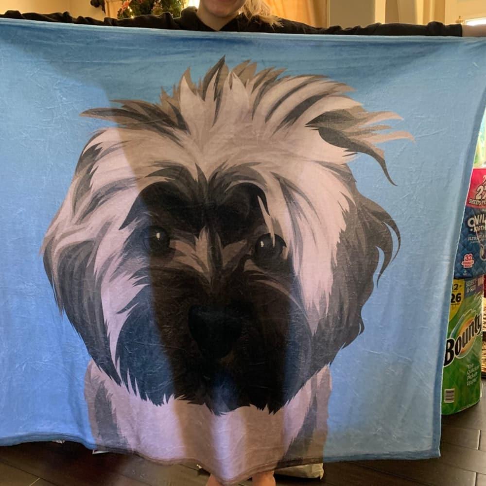 Custom Modern Pet Portrait Blanket