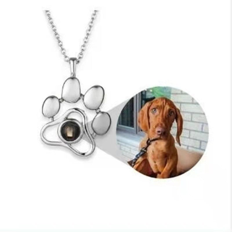 Eternal Bond – Custom Dog Paw Projection Necklace