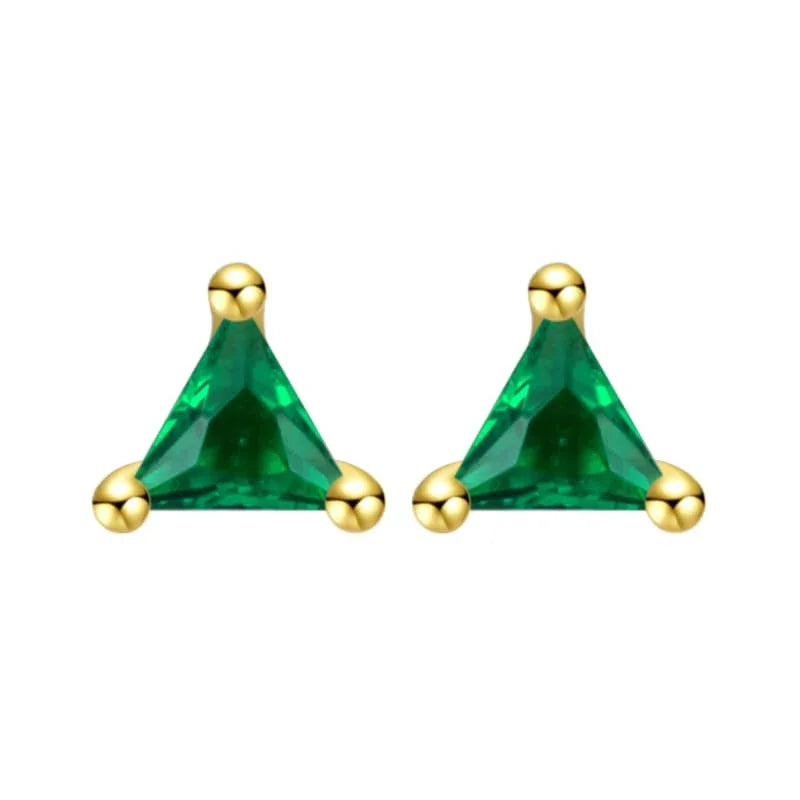 Trinity Glow Birthstone Stud Earrings