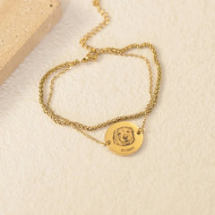 Custom Double Layer Bracelet – Engraved Name or Pet Portrait