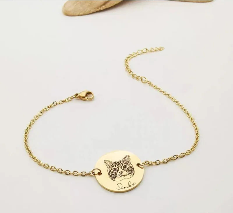 Custom Engraved Pet Charm Bracelet | Photo Personalised Jewellery