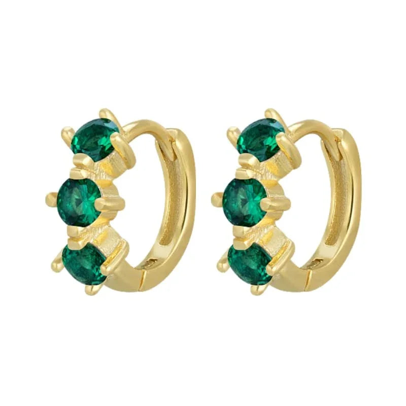 Aurora Trio Birthstone Hoops Earrings