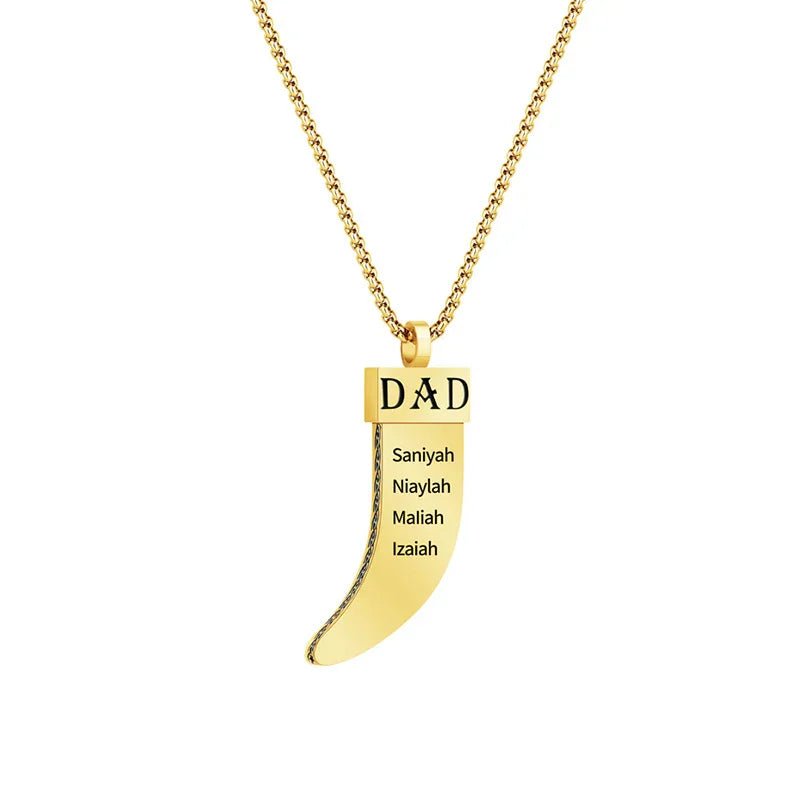 Personalized Men’s Crescent Horn Necklace