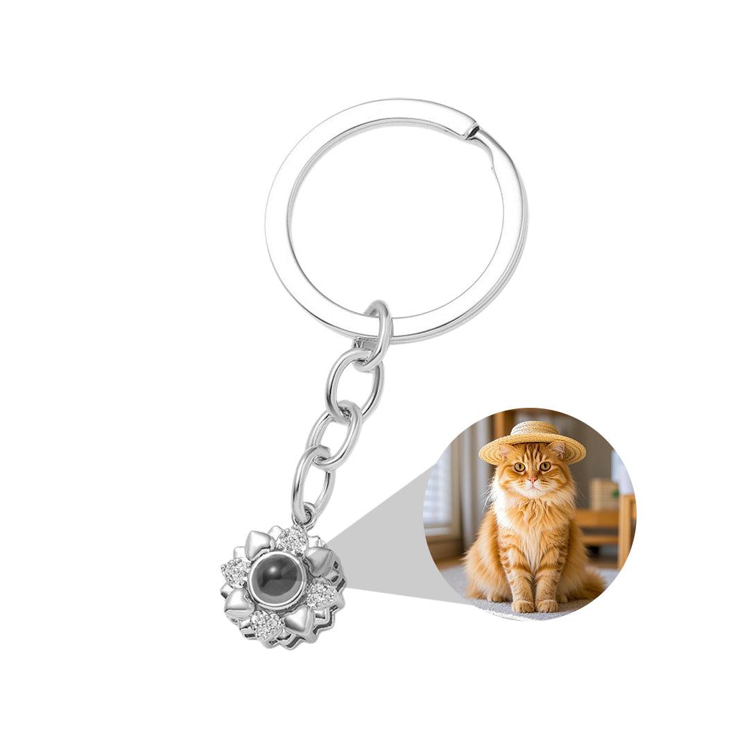 Blooming Memory – Custom Pet Photo Projection Keychain