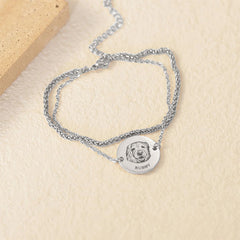 Custom Double Layer Bracelet – Engraved Name or Pet Portrait